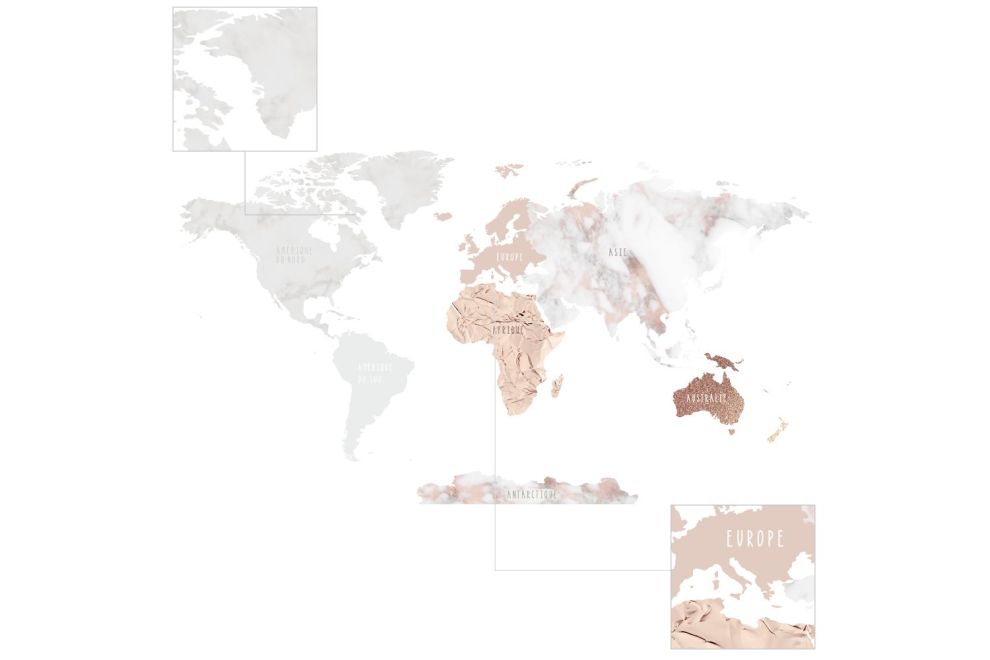 Carte du Monde Beige