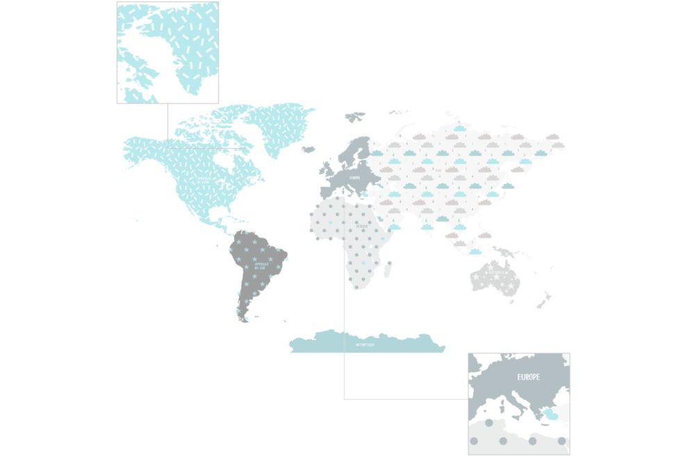 Blue World Map