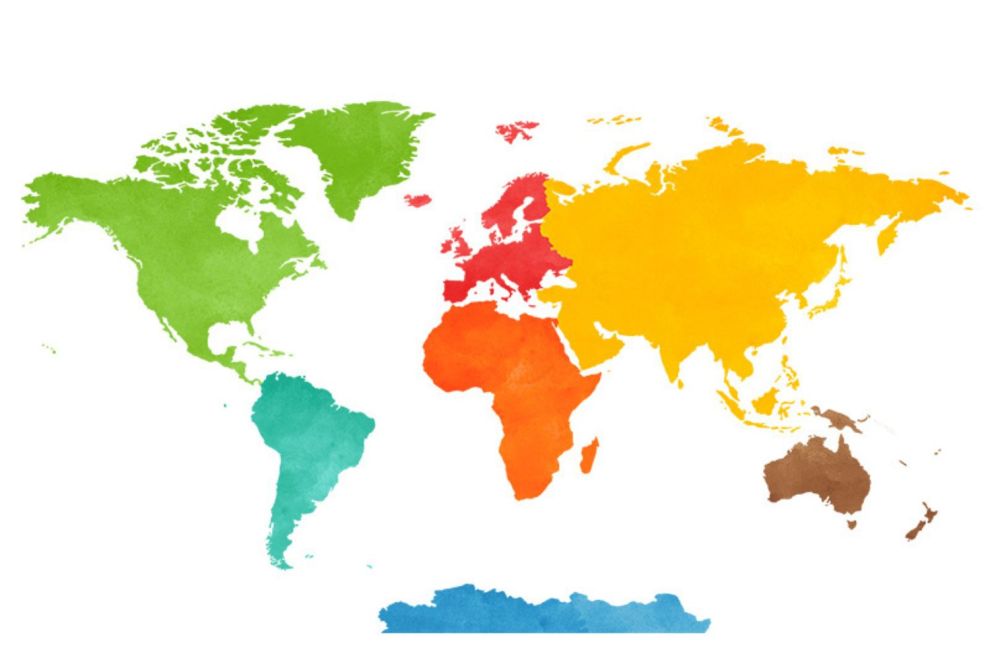 Sticker Carte du Monde Colorée
