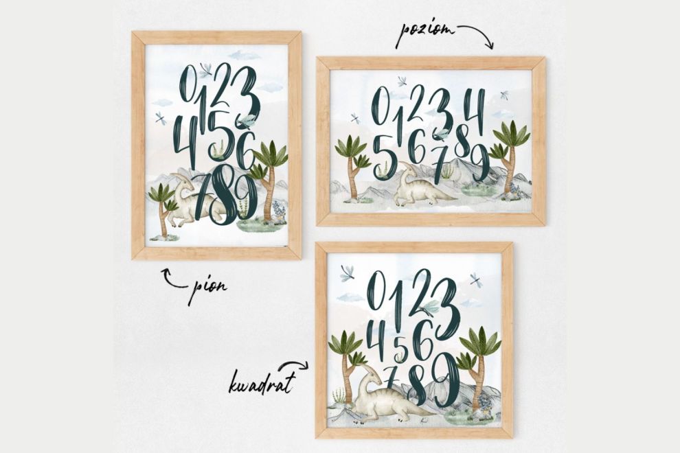 Numbers and Palm Trees Poster