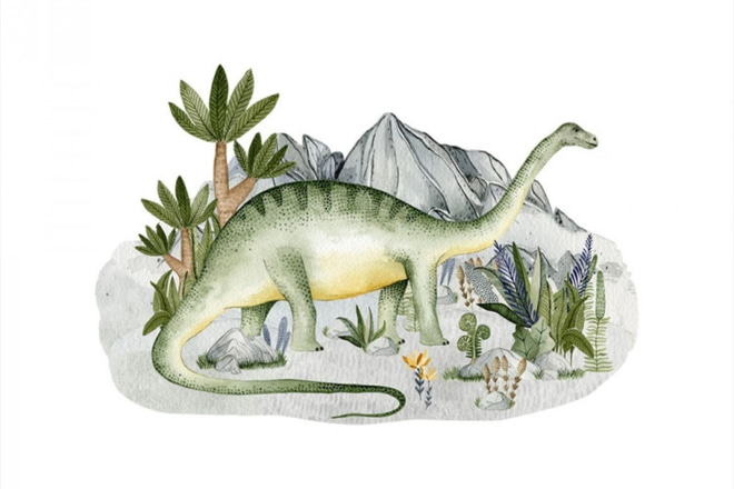 Samolepka Brontosaurus s Horou