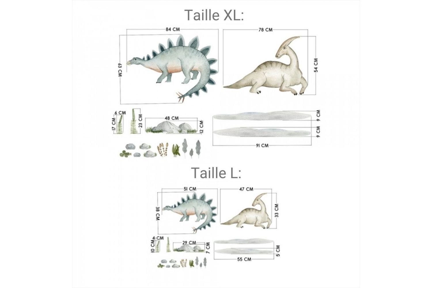 Stickers Parasaurolophus & Stegosaurus