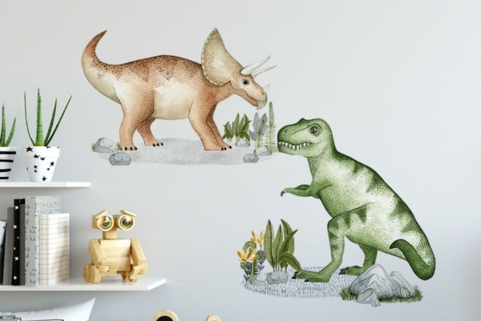 Stickers Tyrannosaure & Tricératops 