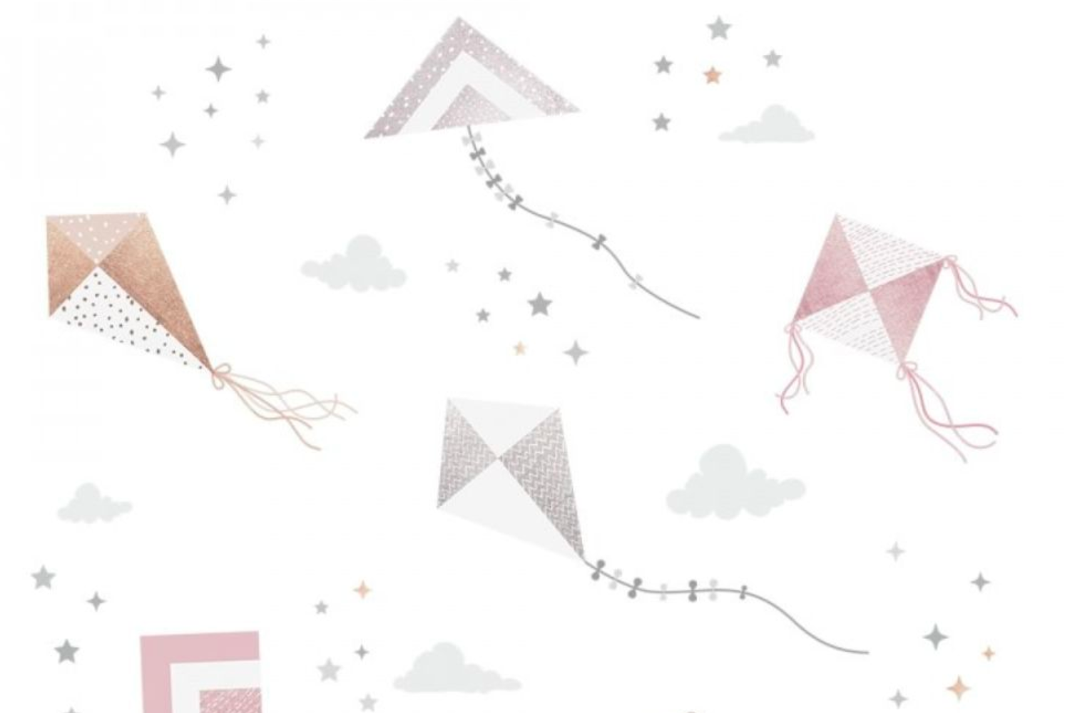 Sticker Cerfs-Volants Rose et Or Sticker Cerfs-Volants Rose et Or