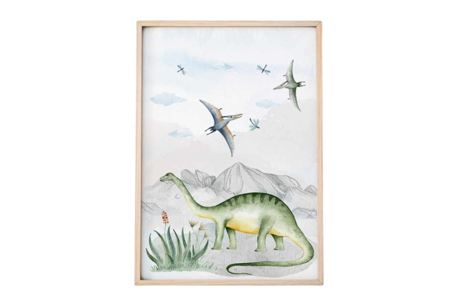 Image Dinosaures Diplodocus et Ptérodactyles