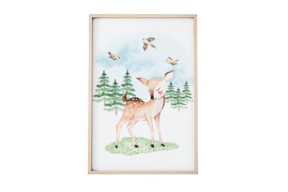 Image Arbres Biche et Oiseaux