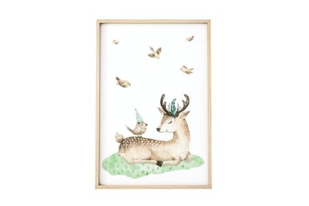 Deer and Birds Poster