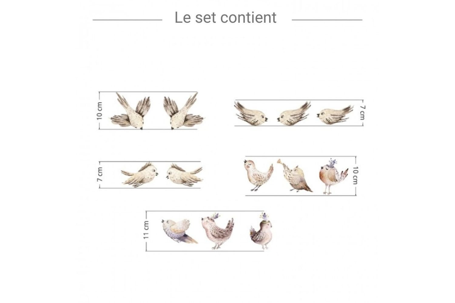 Set Stickers Arbres Oiseaux et Couple de Cerf