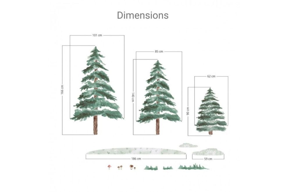 Set of 3 Pine Trees