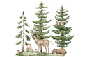 Set Stickers Sapins, Cerf, Ours et écureuil 