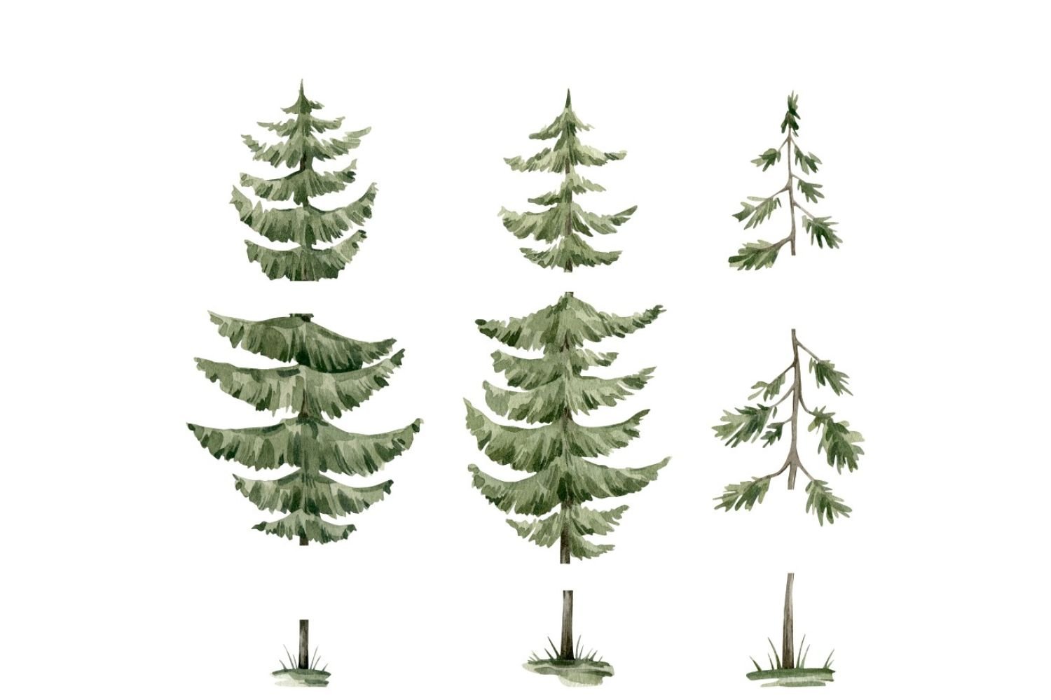 Set Stickers Sapins, Cerf, Ours et écureuil 