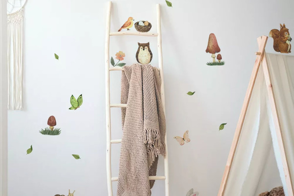 Stickers Animais da floresta & Folhas