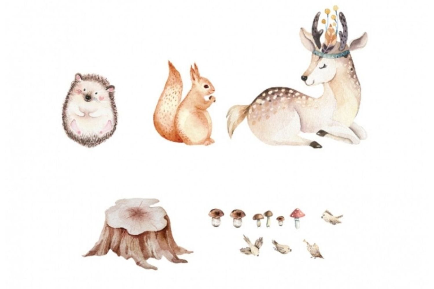 Biche, Ecureuil et Hibou Biche, Ecureuil et Hibou