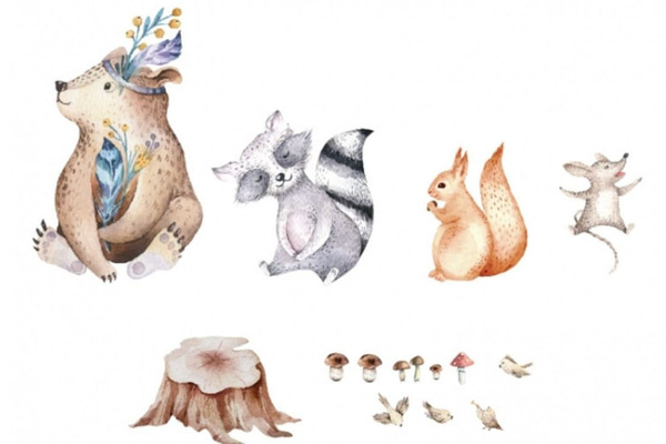 Tiere des Waldes 3 Stickers