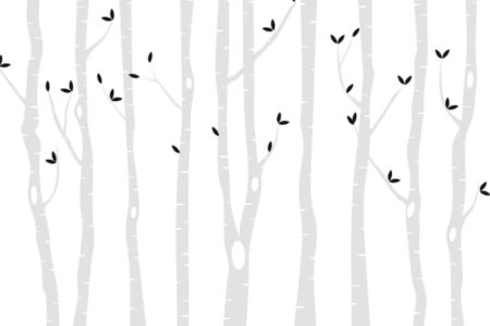 Birches and Leaves
