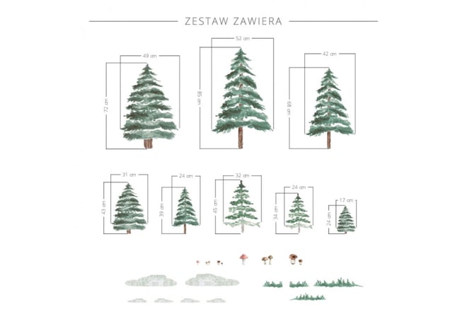 Set of 3 Pine Trees
