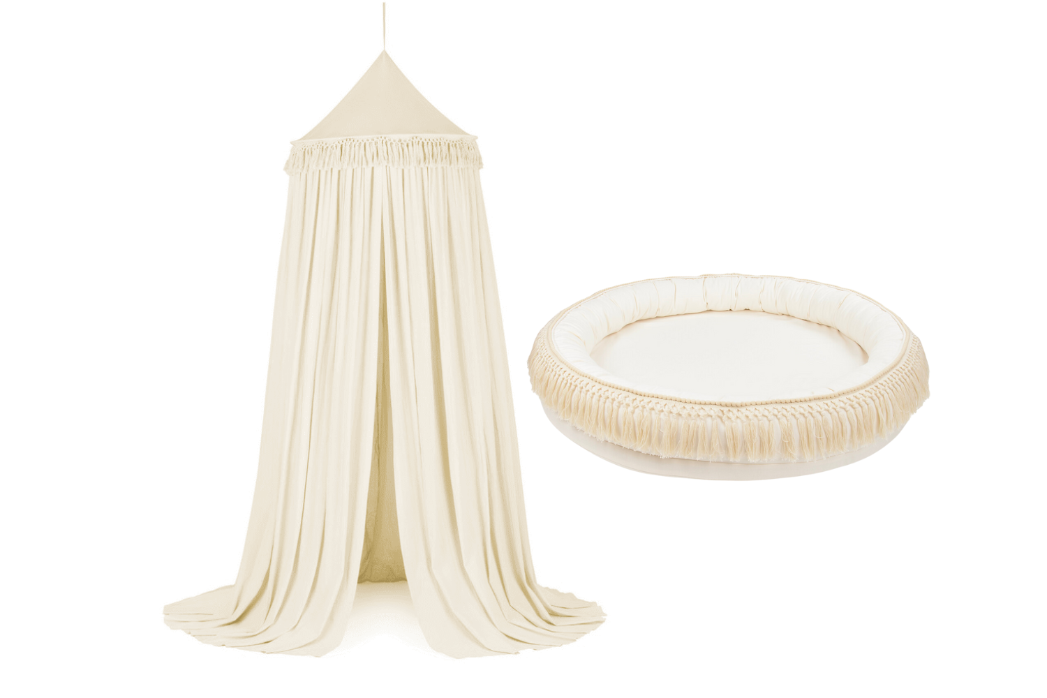 Set Baldacchino e puff Boho Vanilla