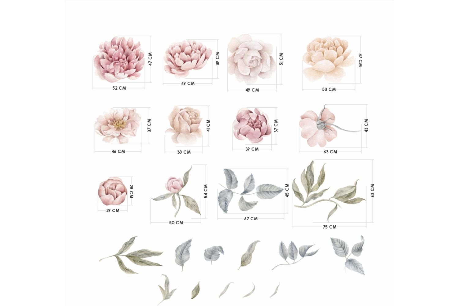 Sticker Roses et Pivoines L