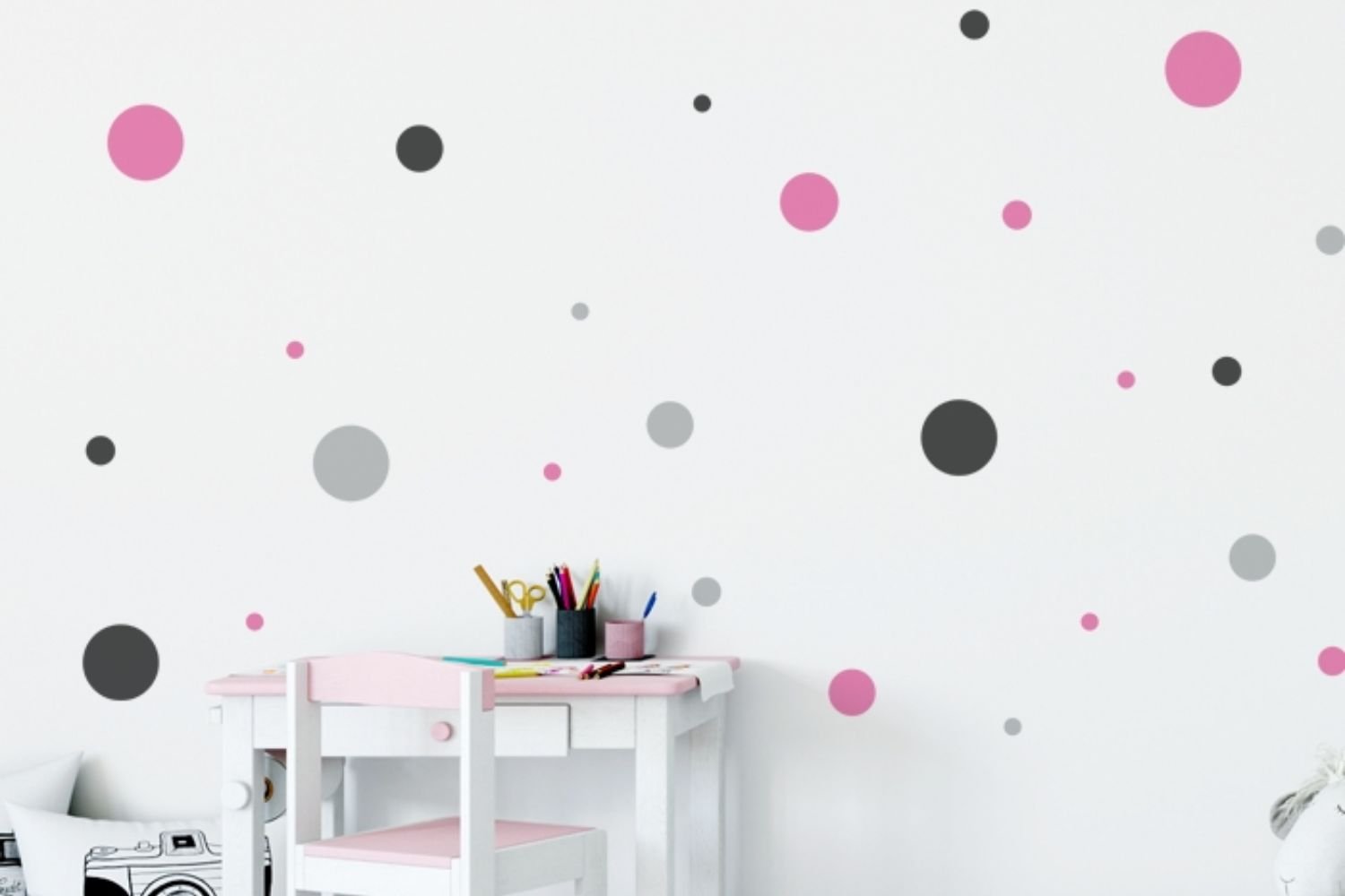 Pois Noir, Rose & Gris