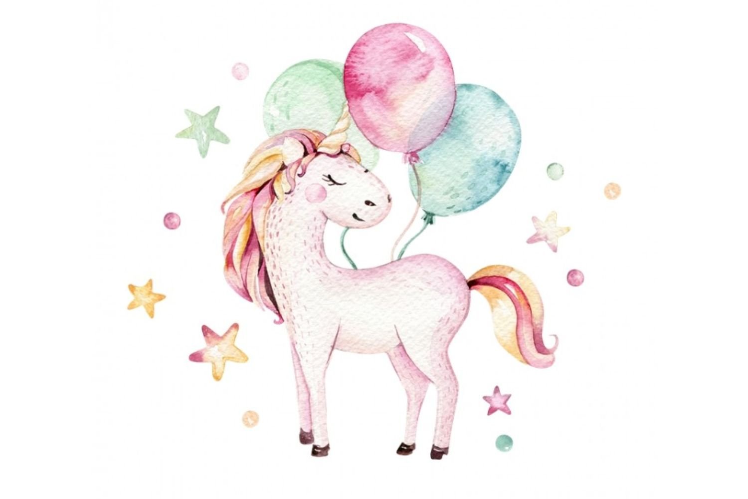 Sticker Licorne et Ballons