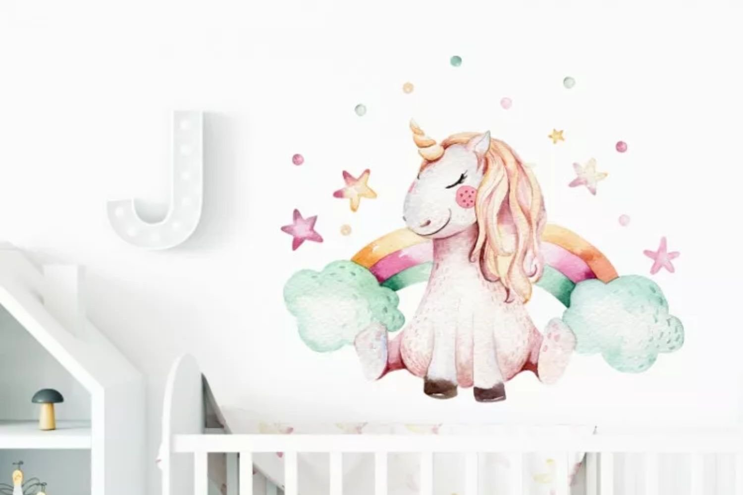 Sticker Licorne et Arc en Ciel