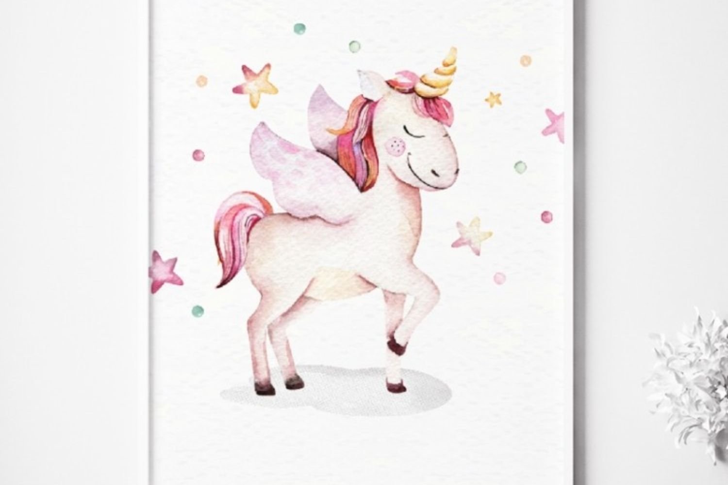 Unicorn and Stars Poster