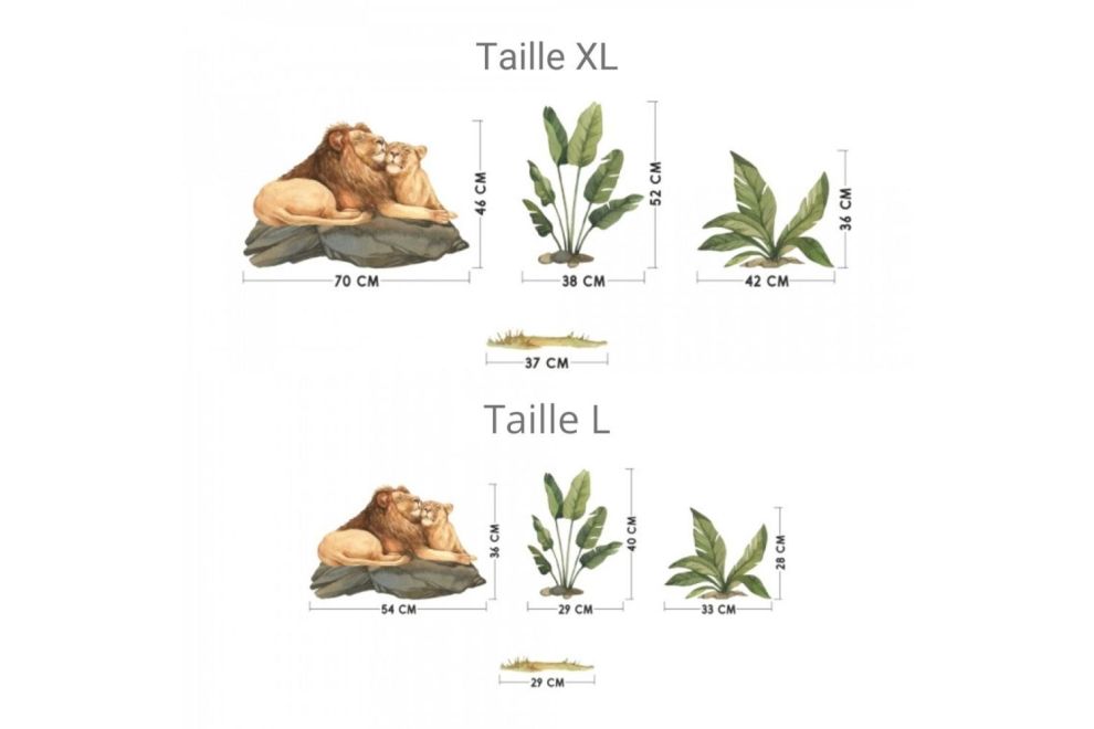 Stickers Lions et Plantes