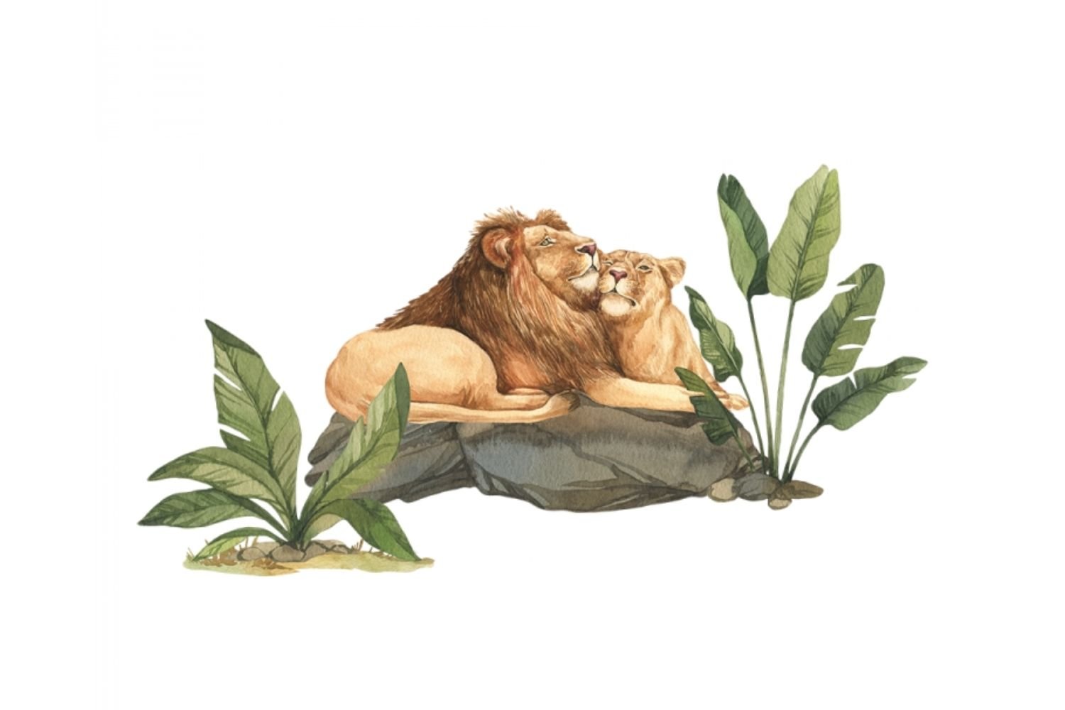 Stickers Leones y Plantas