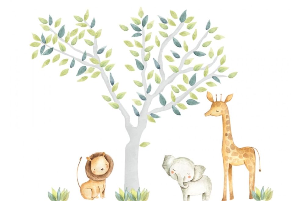 Trees and Jungle Animals Stickers