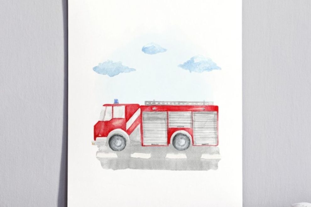 Firefighter Truck Poster