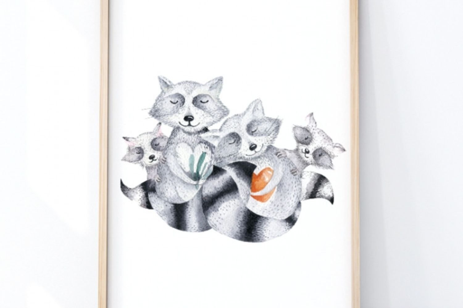 Raccoon Family Poster