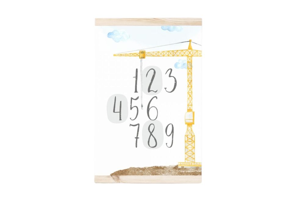 Numbers and Crane Poster