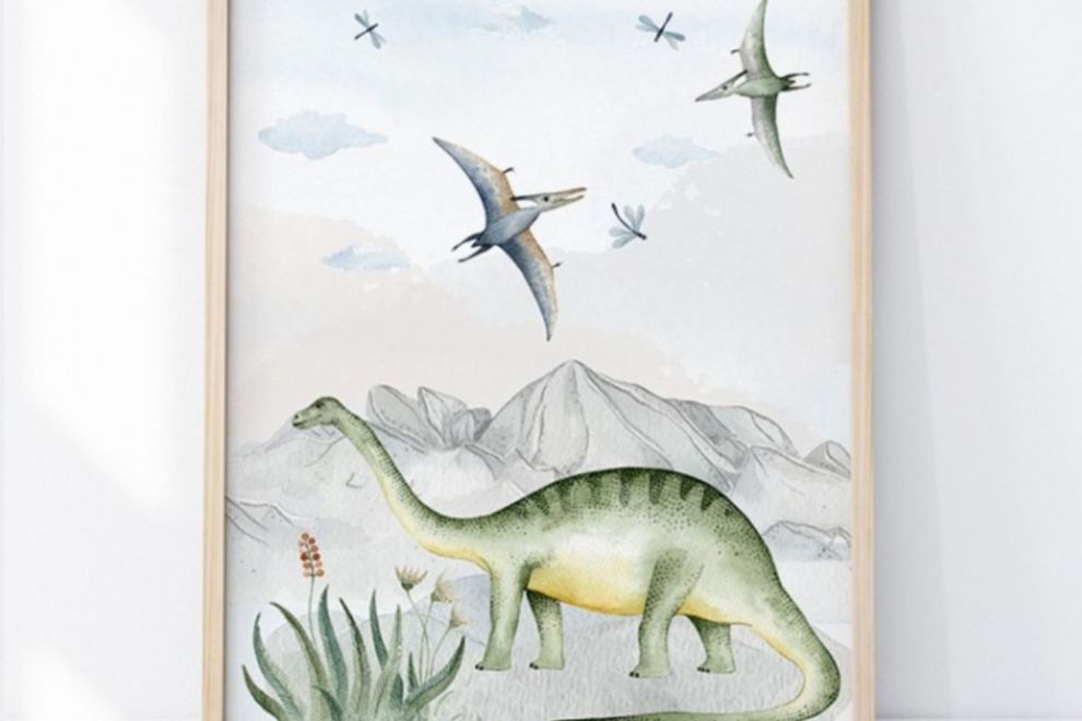 Image Dinosaures Diplodocus et Ptérodactyles