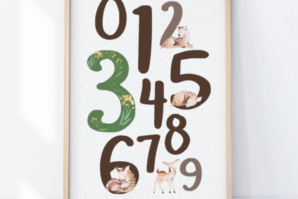 Numbers and Fawn Poster