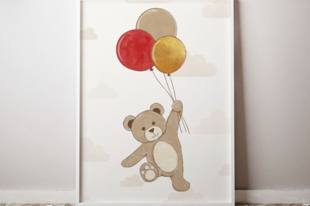 Bild Teddybär & Luftballons