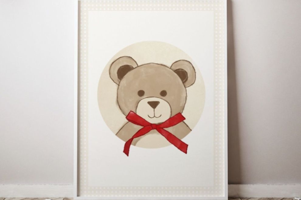 Teddy Bear With a Bow Tie Poster