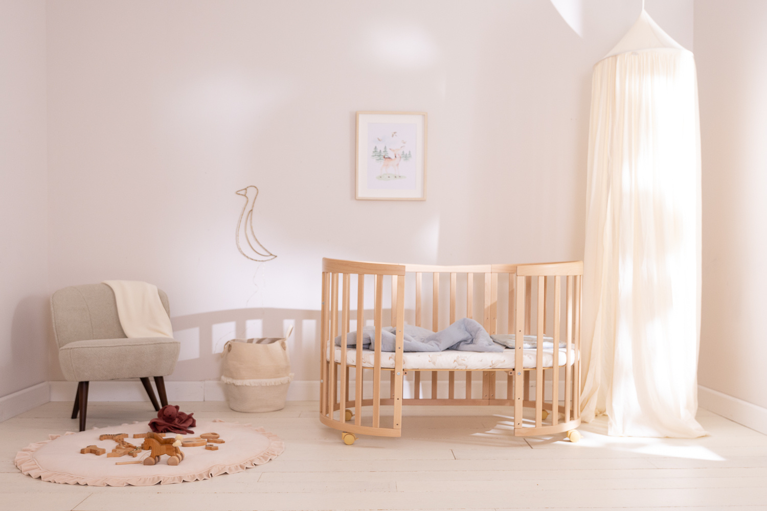 - Berceau Évolutif 7 en 1 Ovale avec Matelas - Naturel - Naturel (Mon Lit Cabane) - Image 24