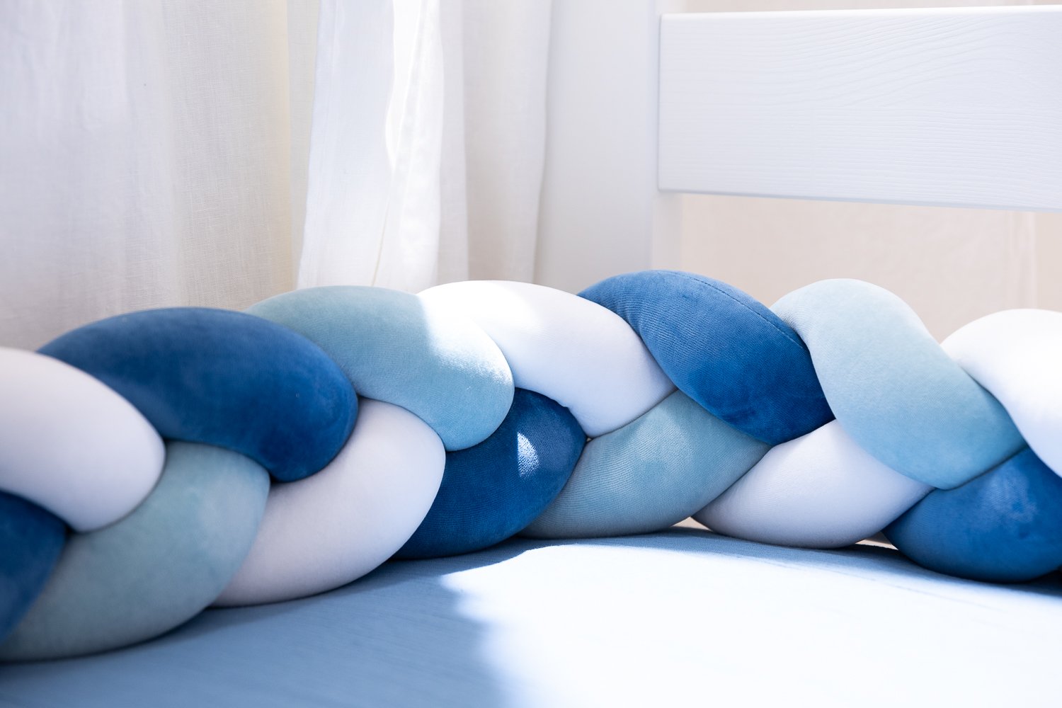 Contorno de Cama 3 cordas - Ice Blue, Petrol Blue i Branco