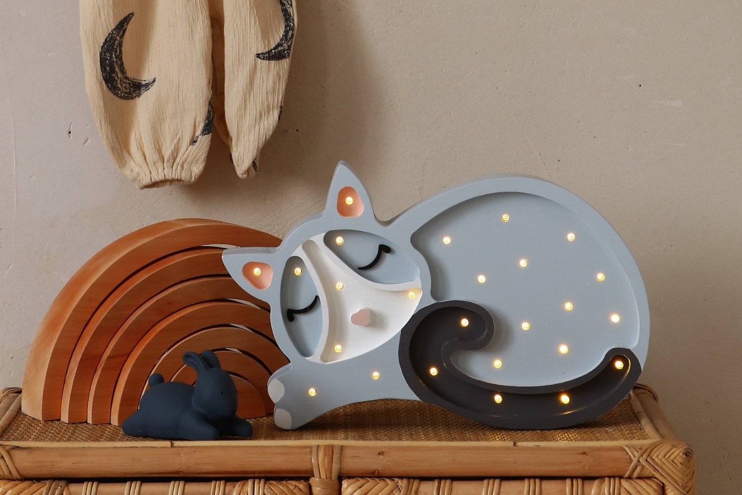 Lampe Little Lights Chat Gris LED