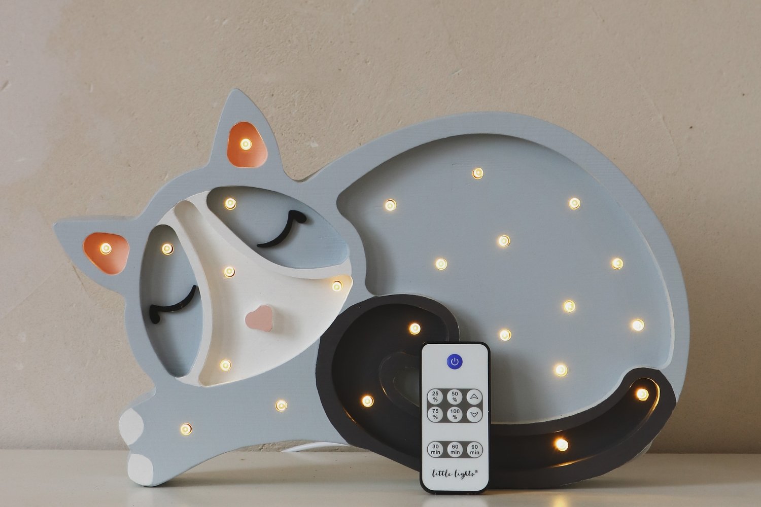 Lampe Little Lights Chat Gris LED