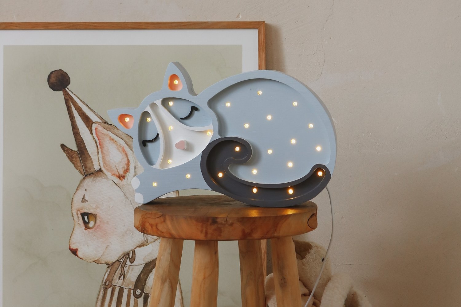 Lampada Little Lights Gatto grigio LED