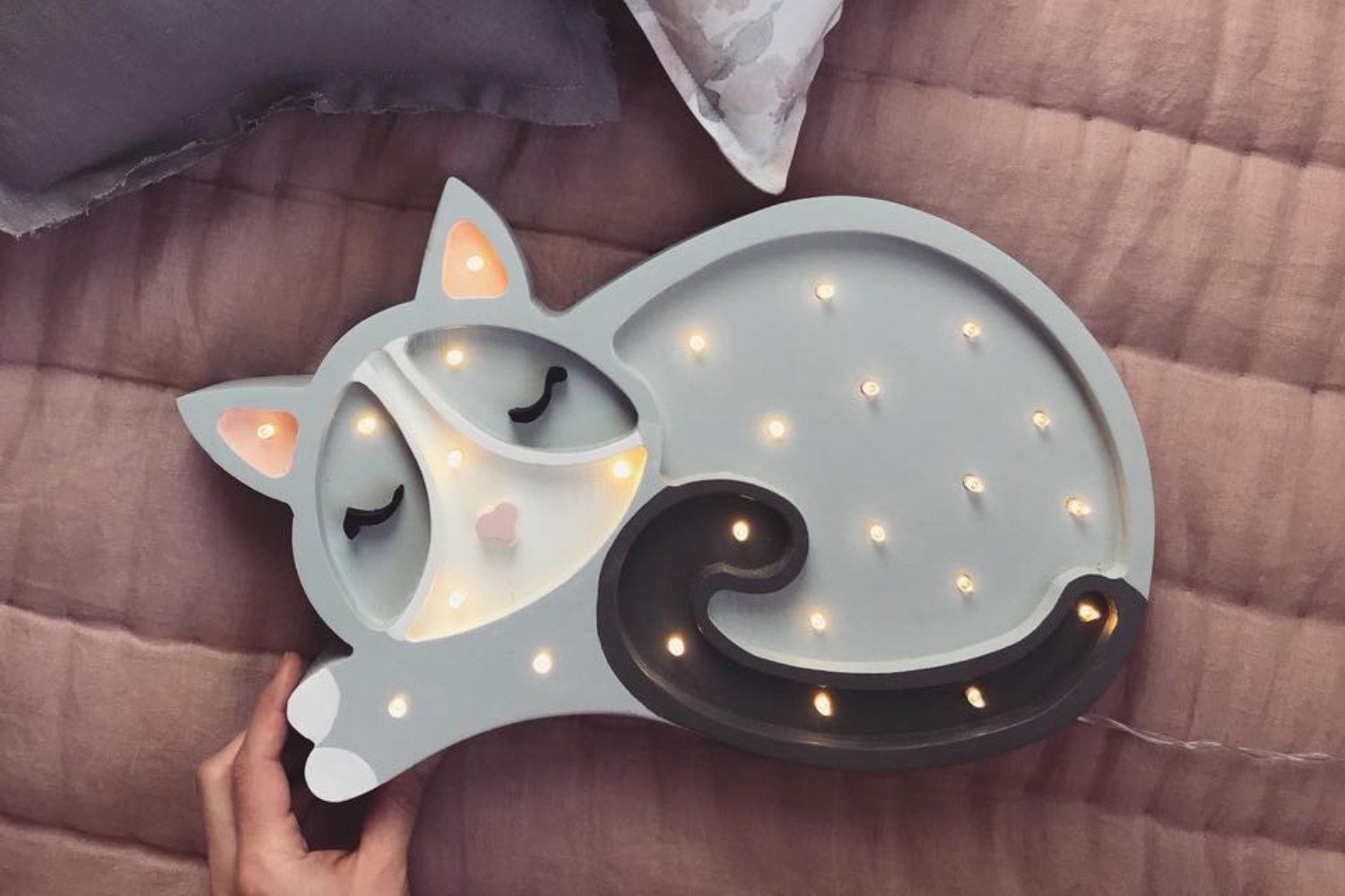 Little Lights Grey Cat Lamp