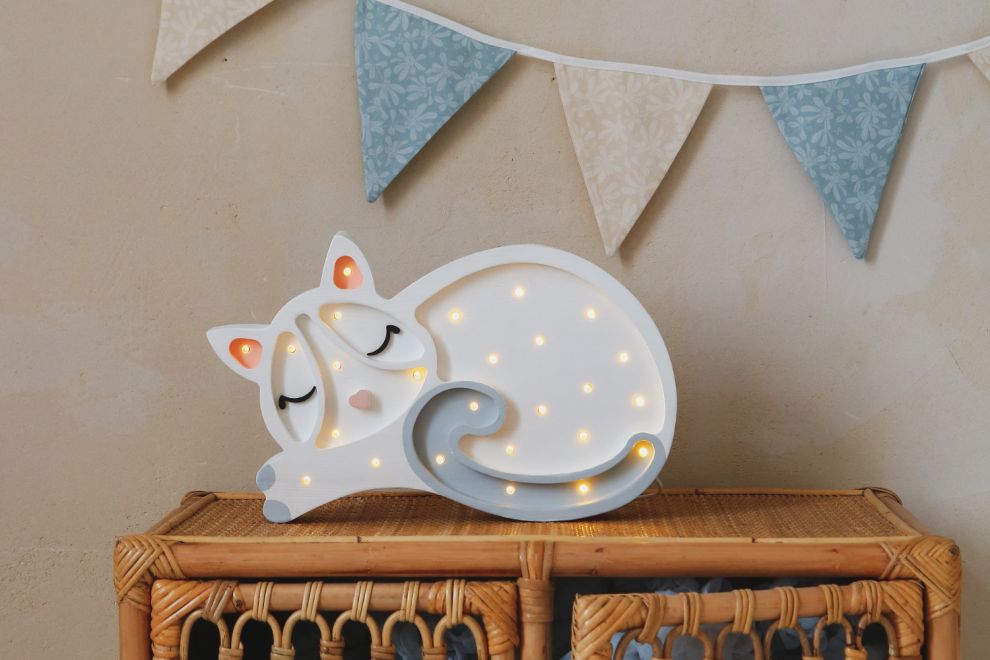 Little Lights White Cat Lamp