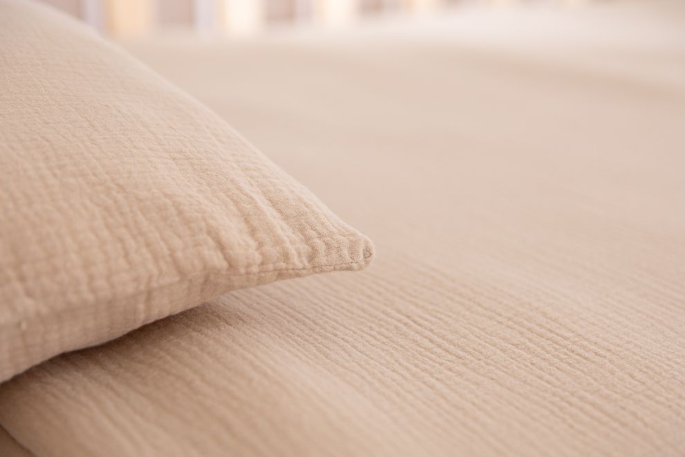 Cotton Muslin 120x170 Duvet & Pillow Set - Cocoa