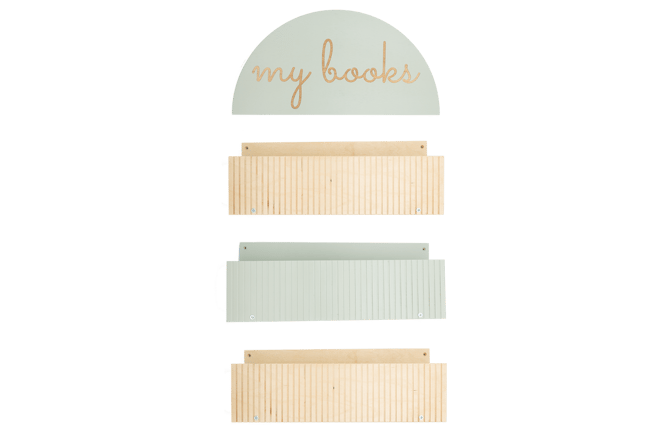 Conjunto de 3 prateleiras para livros "My Books" - Azeitona