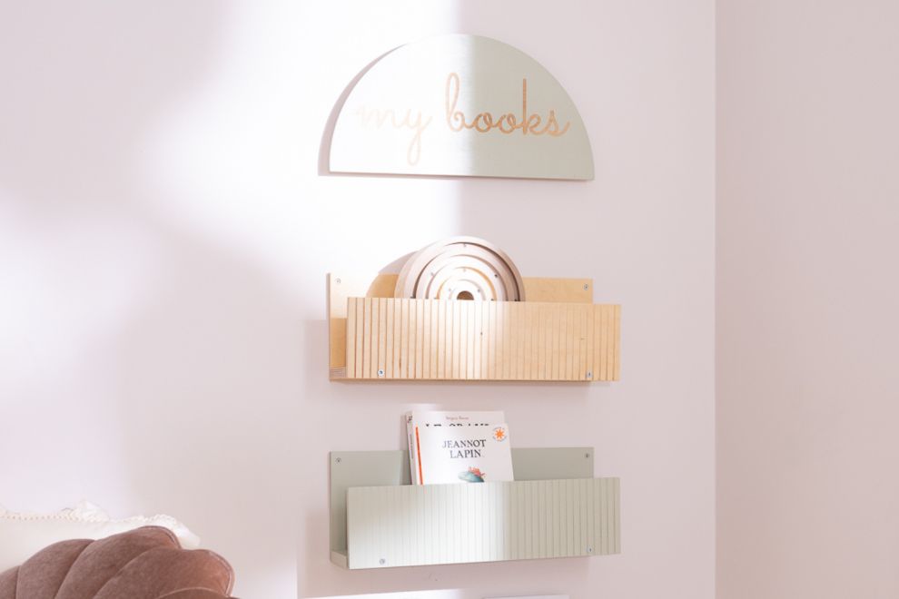 Set of 3 Book Shelves 'My Books' - Olive