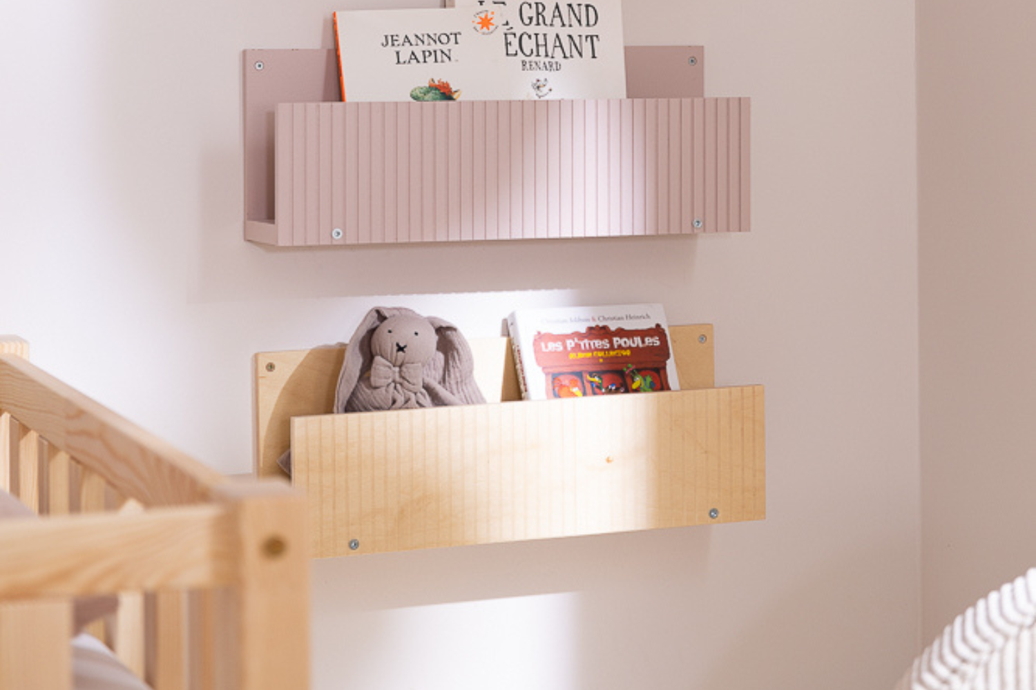 Set of 3 Book Shelves 'My Books' - Pink