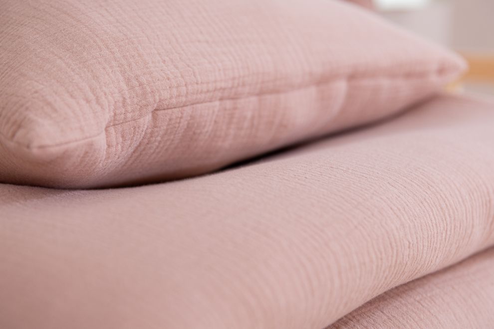 Cotton Muslin 120x170 Duvet & Pillow Set - Sepia Rose
