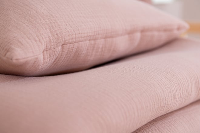 Conjunto de edredão e almofada 120x170 Chiffon de algodão - Rosia sepia