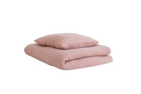 Cotton Muslin 120x170 Duvet & Pillow Set - Sepia Rose